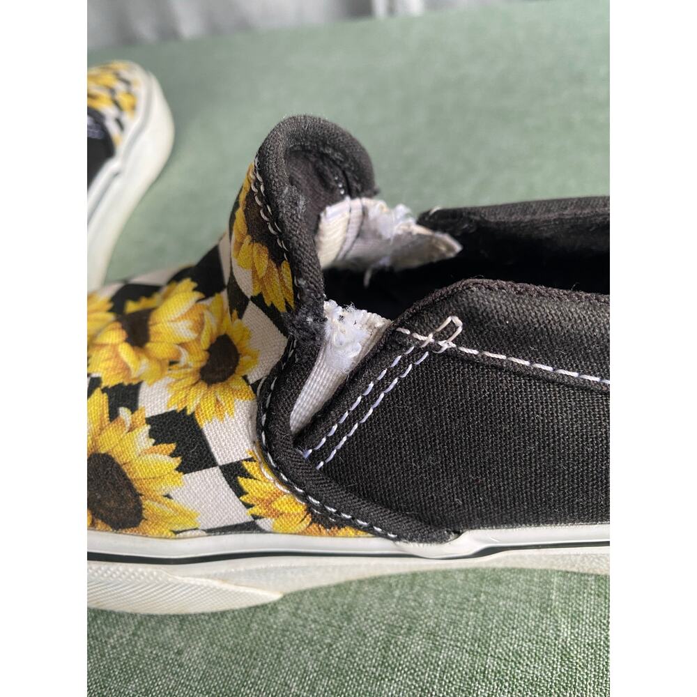 Vans Sunflower & Black/White Checkerboard Slip-Ons - Size 6.5 - Picture 8 of 10